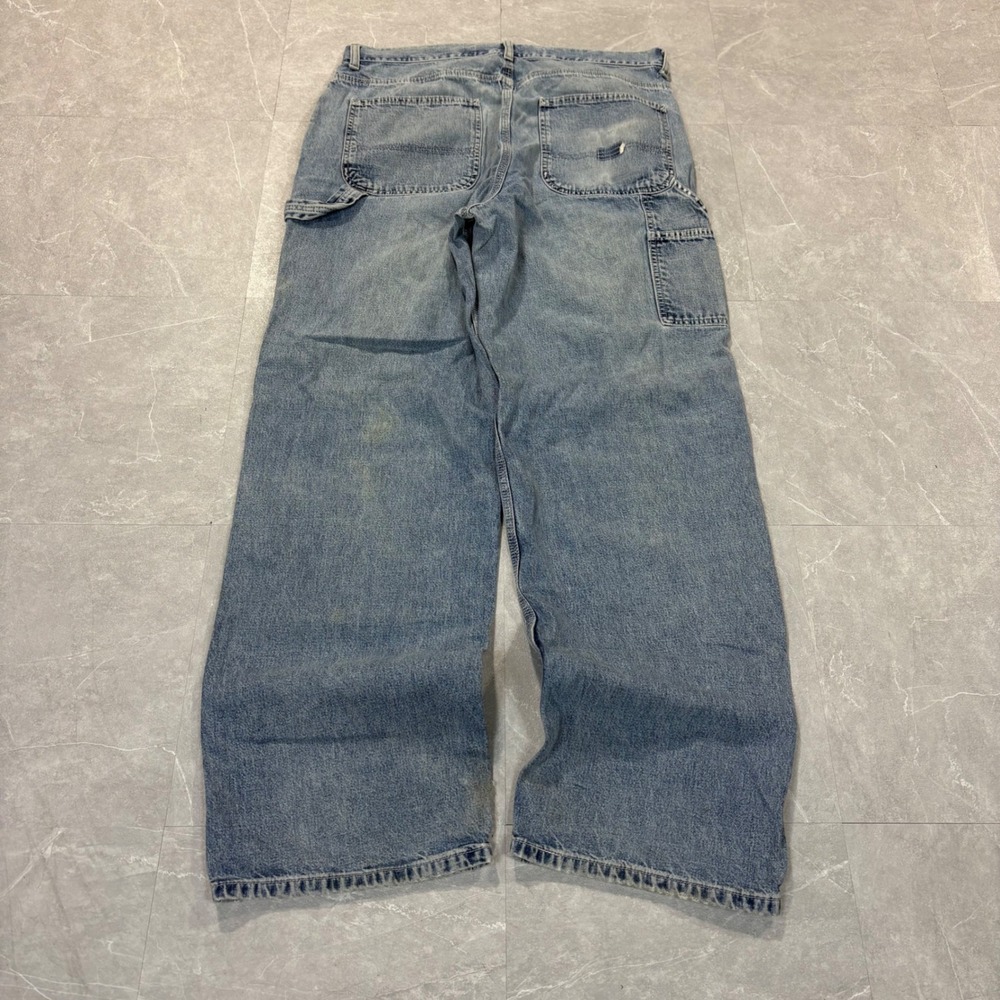 Vintage Gap Carpenter Jeans Mens 36x34 Light Wash Blue Denim Workwear Pants